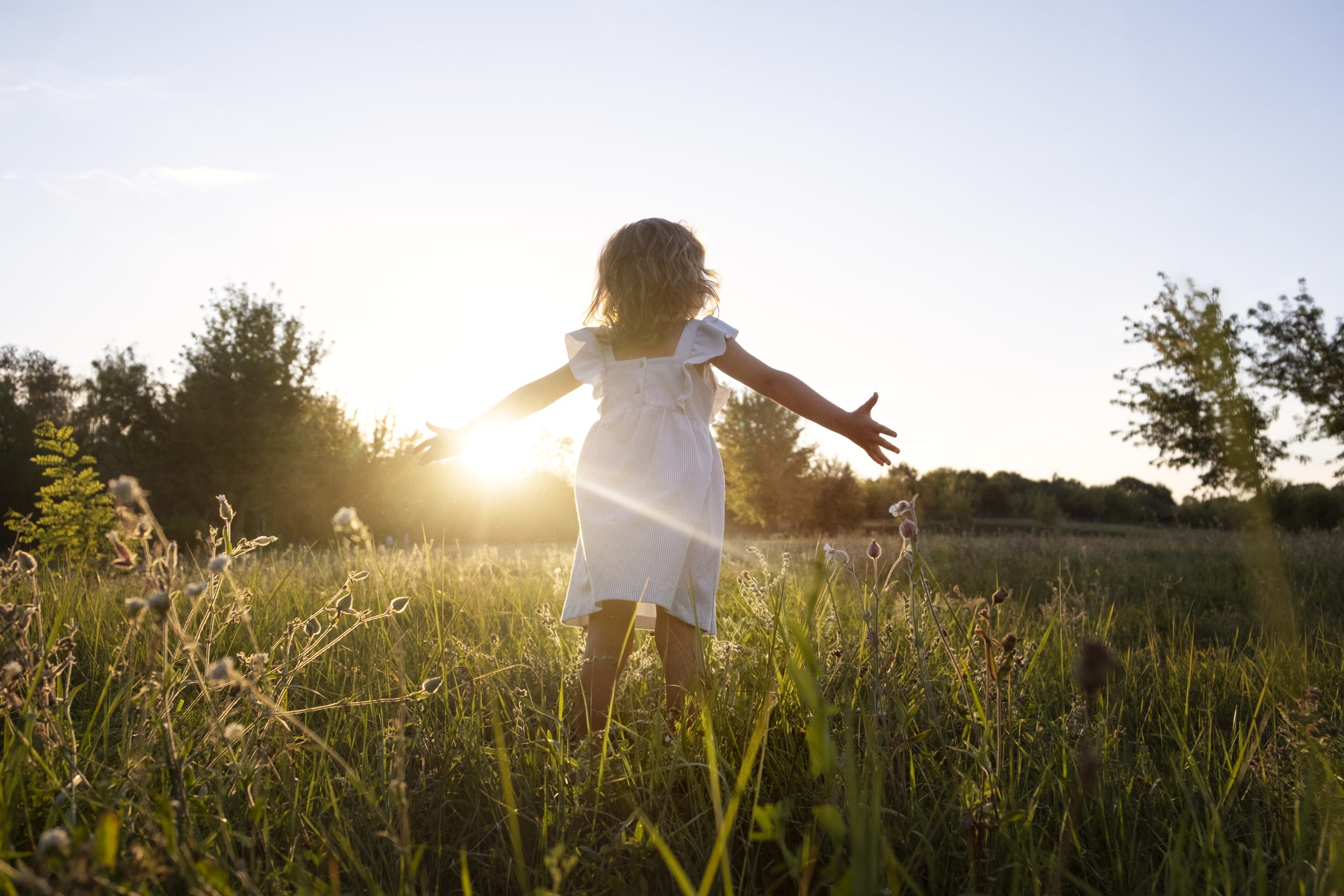 child having great time nature